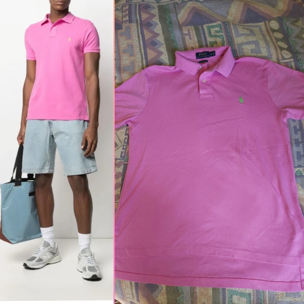 Polo by Ralph Lauren Men's Pink Polo Size Medium